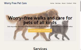 Worry Free Pet Care of Clive website
