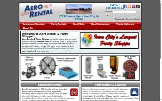 Aero Rental & Party Shoppe website