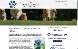 Clear Creek Dog Resort website