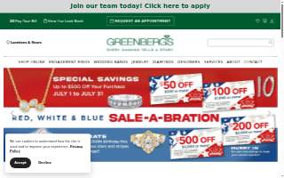 Greenberg's Jewelers website