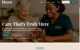 Here Home Care website