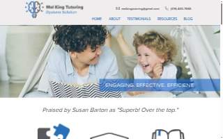 Mel King Tutoring website
