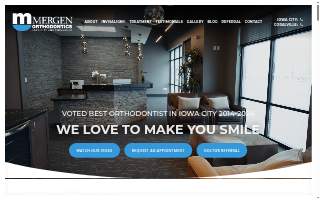 Mergen Orthodontics of Coralville website