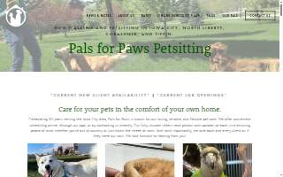 Pals for Paws Petsitting of Coralville website