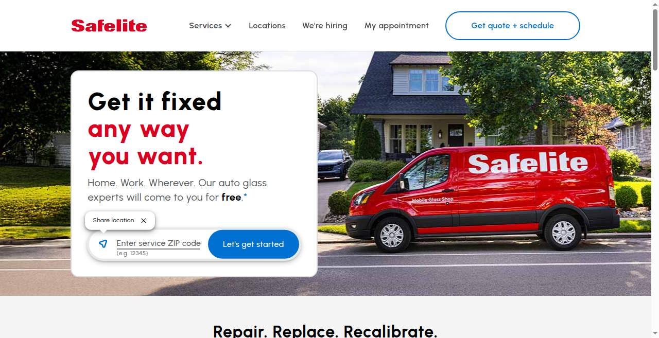 Safelite AutoGlass of Coralville website