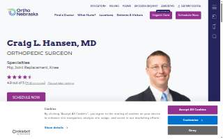 Craig L. Hansen, MD | OrthoNebraska website