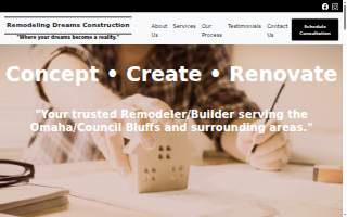 Remodeling Dreams Construction website