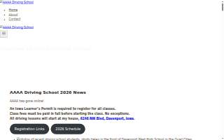 AAAA Driving School website
