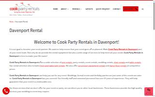 Cook Party Rentals of Davenport website