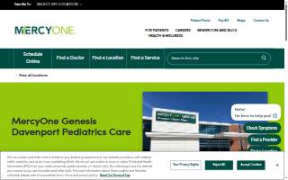 MercyOne Genesis Davenport Pediatrics Care website