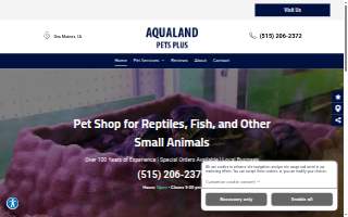 Aqualand Pets Plus of Johnston website