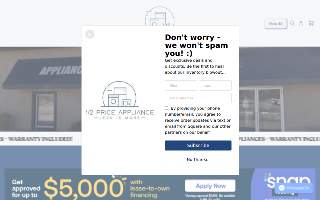 Half Price Appliance website