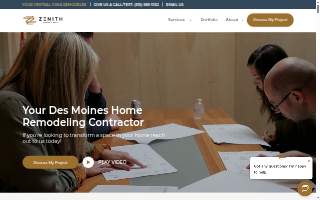 Zenith Design + Build of Des Moines website