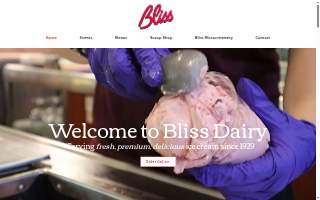 BLISS Ice Creamery website
