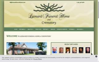 Leonard Funeral Home & Crematory website