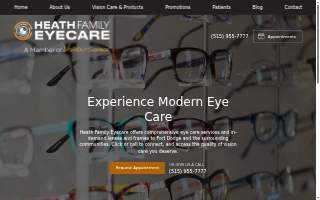 Heath Family Eyecare website