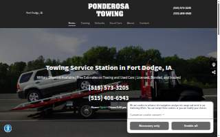 Ponderosa Towing website