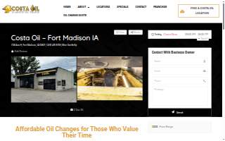 Costa Oil - 10 Minute Oil Change - Fort Madison website
