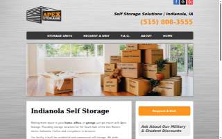 Apex Storage Solutions website