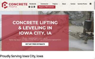 Concrete PolyFix of Iowa City website