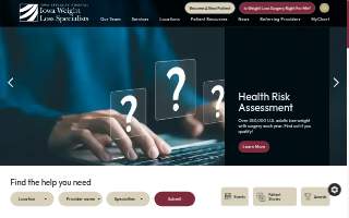 Iowa Weight Loss Specialists - Iowa Specialty Hospitals and Clinics website