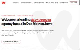 Webspec of Johnston website
