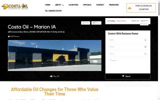 Costa Oil - 10 Minute Oil Change - Marion website