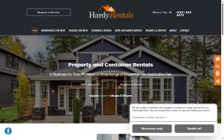 Hardy Rentals website