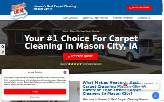 Heaven's Best Carpet Cleaning Mason City IA website
