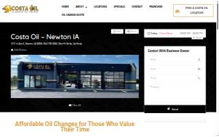 Costa Oil - 10 Minute Oil Change-Newton website