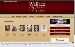 Wallace Family Funeral Home website