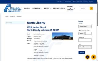 Collins Community Credit Union of North Liberty website