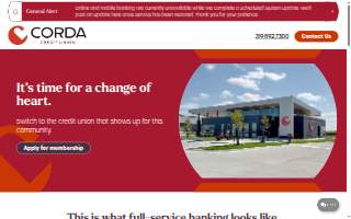 Corda Credit Union of North Liberty website