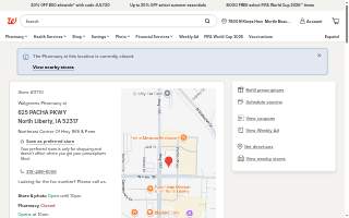 Walgreens of North Liberty website