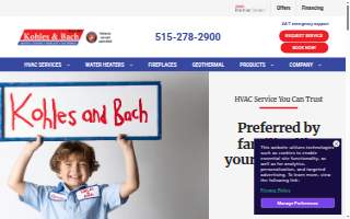 Kohles & Bach Heating & Cooling of Pleasant Hill website