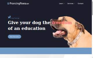 Prancing Paws website