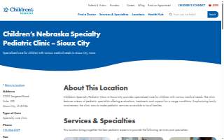 Children's Nebraska Specialty Pediatric Clinic – Sioux City website