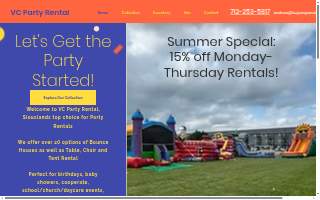VC Party Rental website