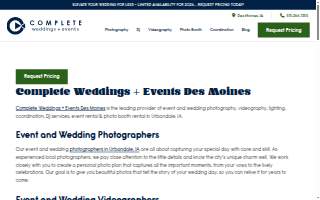 Complete Weddings + Events of Urbandale website
