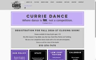 Currie Dance & Tumbling Studio website