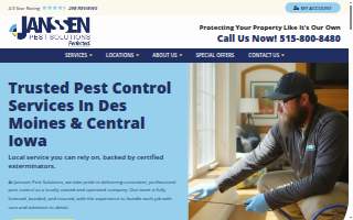 Janssen Pest Solutions of Urbandale website