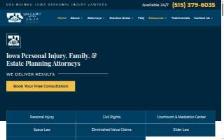 Law Group of Iowa - Personal Injury Lawyers - 24/7 Call Answering website
