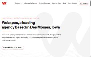 Webspec of Urbandale website