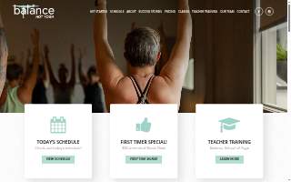 Balance Hot Yoga Studio website