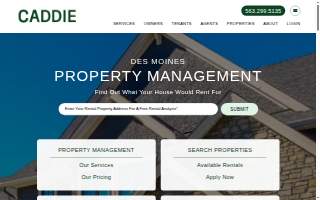 Caddie Property Management website