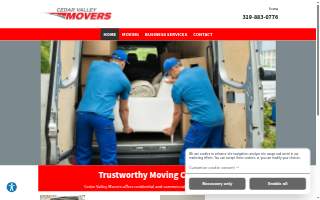 Cedar Valley Movers website