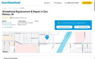 Auto Glass Now of West Des Moines website