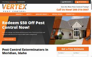 Vertex Pest Control of Boise website
