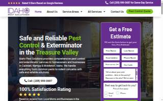 Idaho Pest Solutions website