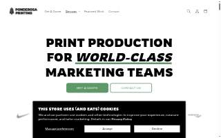 Ponderosa Printing website
